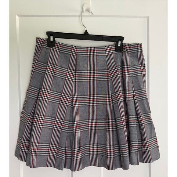 Dennis Uniform School High Waist Box Pleat Skirt Baldwin Plaid JUNIORS 15 - Picture 2 of 10